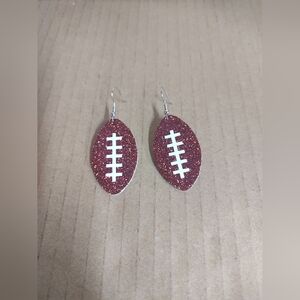 Glitter Football Earrings